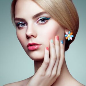 Portrait of beautiful sensual woman with elegant hairstyle