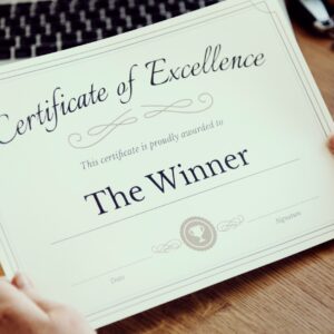 Senior Adults Reading Holding Certificate Concrpt